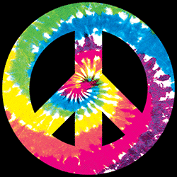 "NEON PEACE SIGN TIE DYE" NEON ART by AWD. <font face="Times New Roman"><i> 12912NBT4 </i></font>