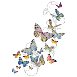 "BUTTERFLIES" COMBO RH - RHINESTONE TRANSFER by AWD. <font face="Times New Roman"><i> 18904HLR4 </i></font>