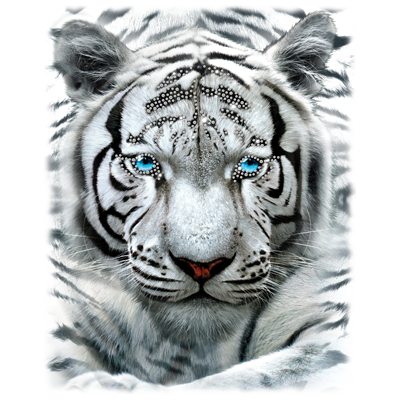 "LARGE WHITE TIGER RHINESTONES" Oversized Animals By AWD. <font face="Times New Roman"><i> 17935D0 </i></font>