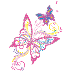 "NEON BRIGHT BUTTERFLIES RHINESTONES" NEON ART by AWD. <font face="Times New Roman"><i> 19509ER4 </i></font>