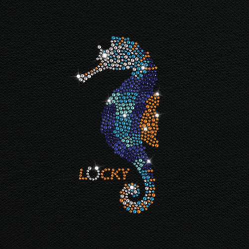 "Lucky Seahorse" RH - RHINESTONES by Lucky Gambler <font face="Times New Roman"><i> 633 </i></font>