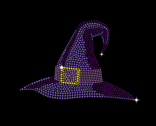 "HALLOWEEN WITCH HAT" RH - RHINESTONES by AWD. <font face="Times New Roman"><i> 641 </i></font>